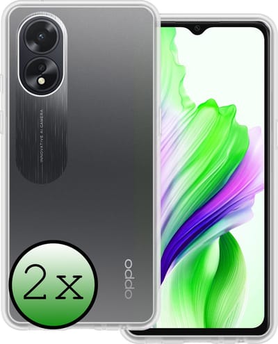Hoesje 2 Stuks - Geschikt voor OPPO A18 - Sterk & Shockproof - Case Siliconen - Back Cover - Telefoon Hoes - Transparant