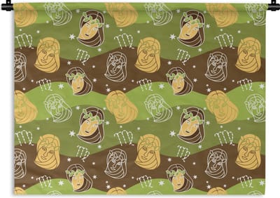 Wandkleed - Wanddoek - Virgo - Zodiac - Patroon - 120x90 cm - Wandtapijt