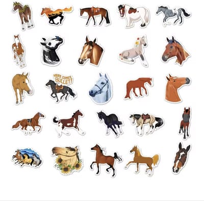 50 paardenstickers - Stickers van paarden - 50 stuks - Jorunalstickers - Horse stickers - Laptopstickers - CHPN