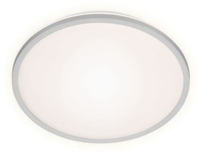 BRILONER - LED Plafonniére - plafondlamp met achtergrondverlichting - neutral wit licht 4.000K - 15W zilverkleurig - Ø28cm