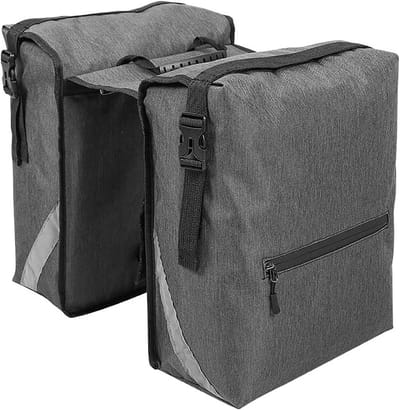 Fietstas Fietsbagage - Regenbestendig Fietstas - Outdoor Fietsen - Reflecterende Strips - 28 Liter - Grijs