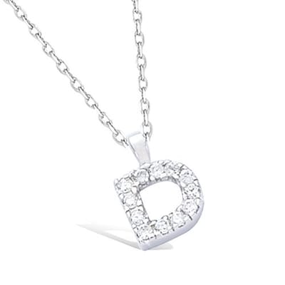 CHIVAL Letter D Ketting – 925 Zilver – Initiaal Hanger met Zirkonia – Minimalistisch & Tijdloos – Hypoallergene Dames Ketting - Cadeau voor Haar - Naam