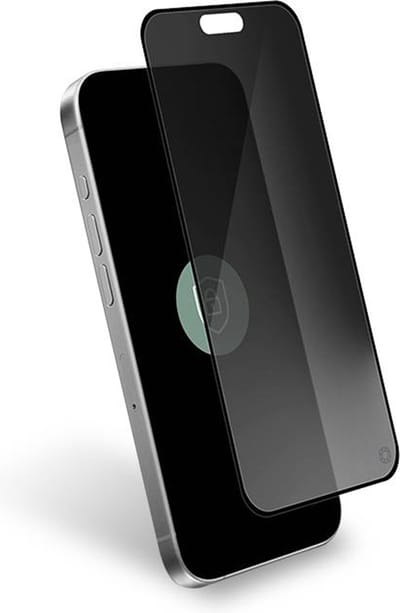 Force Case, Screenprotector geschikt voor iPhone 16 Pro Max - Privacy Tempered Glass 2.5D, Transparant zwart