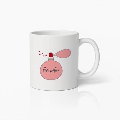 Love Potion Koffiemok 330ml – Schattige Romantische Beker met Hartjes Design – Perfect Cadeau voor Valentijnsdag, Jubilea & Stelletjes