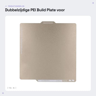 Dailygoods- Build Plate Dubbelzijdig - PEI Plaat - 257x257mm - Geschikt voor P1S - Maximaal 260℃ - Eenvoudig te herstellen - Drukbed