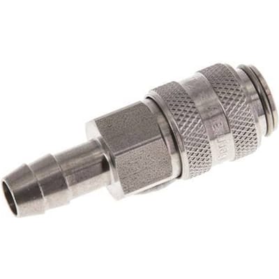 RVS DN 5 Luchtkoppeling Snelkoppeling 8 mm Slangpilaar