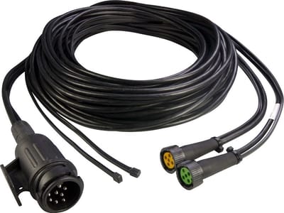Aspock kabel 13 polig 6 meter bajonet 5-polig met aftakkingen 4,5 meter