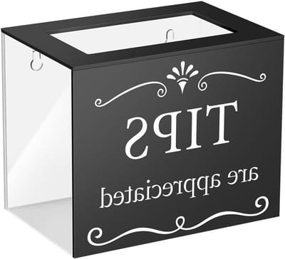 Fooienpot Acryl - Donatie Emmer Geldkist - Geld Verzamelen - Patroonvormige Voorkant - 15x10x13 cm - Zwart