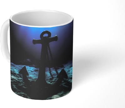 Mok - Koffiemok - Anker - Ijzer - Zeebodem - Zand - Mokken - 350 ML - Beker - Koffiemokken - Theemok
