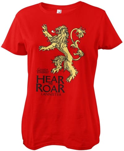 Game of Thrones T-shirt Lannister Hear Me Roar Girly Tee WB-5-GOT002-H7-3