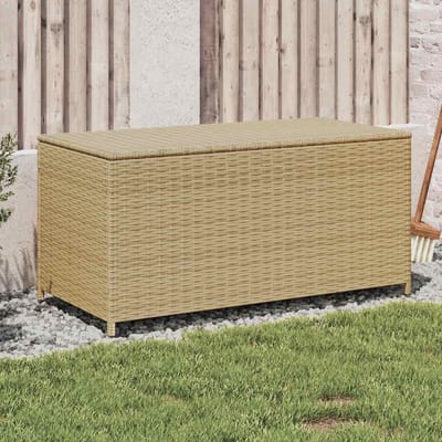 vidaXL - Tuinbox - met - wielen - 190 - L - poly - rattan - gemengd - beige