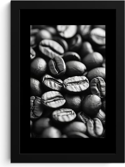 Fotolijst inclusief poster - Posterlijst 20x30 cm - Posters - Koffiebonen - Zwart - Vintage - Foto in lijst - Keuken decoratie muur - Wanddecoratie accessoires - Muurdecoratie - Schilderijen