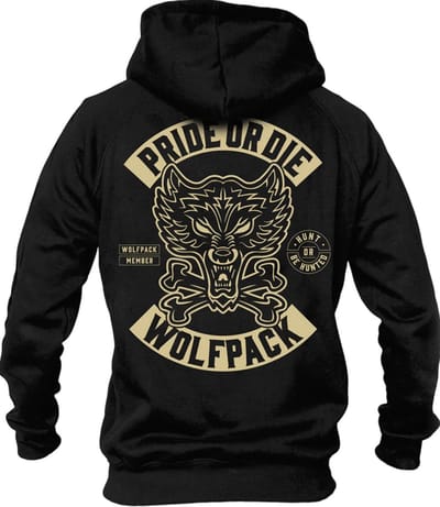 PRIDE or Die Wolfpack Hoodie Sweater Zwart - XL