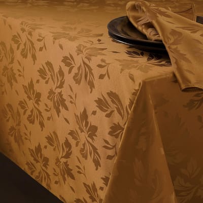 Dailygoods- Tafelkleed Luxe Jacquard-Damast 140x240 cm - Afwasbaar - Waterafstotend - Herfstachtig - Voor Feest en Tuin - 210 GSM - Tafelbedekking