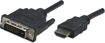 Manhattan 322782 HDMI-kabel HDMI / DVI Adapterkabel HDMI-A-stekker, DVI-D 24+1-polige stekker 1.00 m Zwart