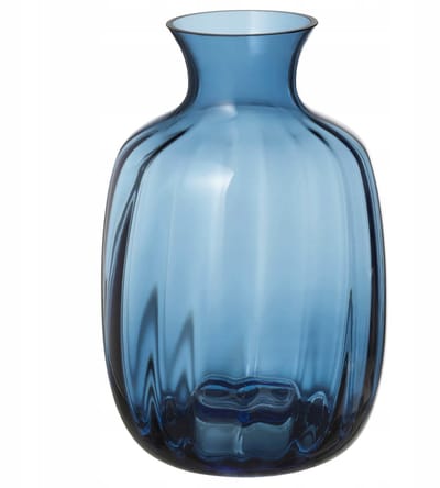 Merkloos Glazen Vaas Blauw 21 cm - Stijlvolle Woondecoratie