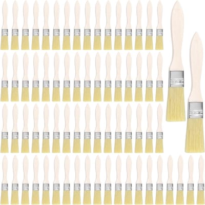 70 Stuks Verfborstels Set 1 Inch/23 mm, Professionele Houten Handvat Penselen voor Decoratie, Verven en Doe-Het-Zelf Projecten