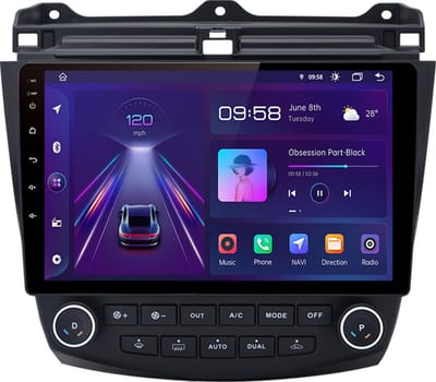 Navigatiesysteem auto met scherm - autoradio geschikt voor CarPlay en Android auto - bluetooth radio - geschikt voor Honda Accord 2003-2008