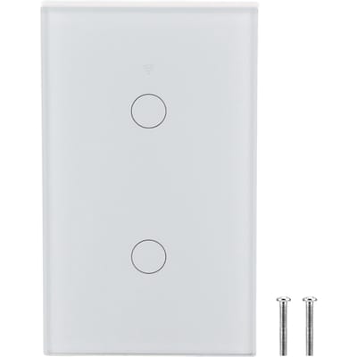 Interrupteur à écran tactile WiFi Single Circle pour Alexa Google 2 ?Chemin AC  (blanc ) blanc