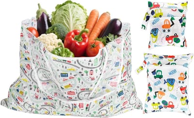 2-Pack Natte Tassen met Boodschappentas - Dubbellaags Waterdicht voor Zwemkleding, Gym en Reis