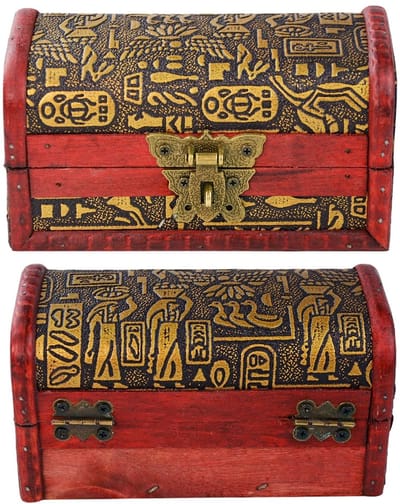 Cosensi - Vintage Wooden Treasure Chest - Houten Sieradenopbergdoos - Antieke Stijl - Mahonie - Decoratieve Opbergbox - Geschikt voor Trouwerij en ...