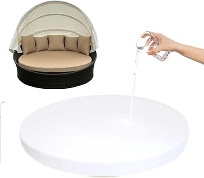 Ronde Kussenhoes - Daybed Matras - Buiten Ontspannen - Waterdicht Weerbestendig - 168 cm Diameter - Wit