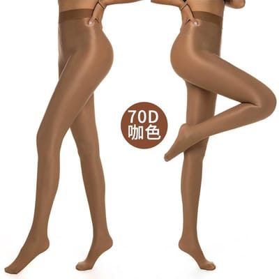 Collants de maintien Chaussettes de gymnastique Chaussettes brillantes d'aérobic Transfrontalier Grande taille européenne et américaine XXL 70D Réfléchissant M or L(45-65kg) brown