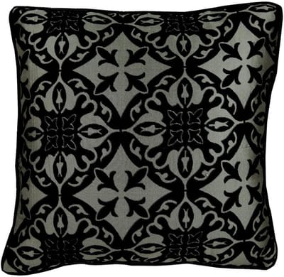 Luxe Zwarte Sierkussenhoes Fluweel Damast 45x45 cm - Abstract Modern Kussen Decoratie