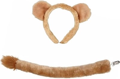 Shoppartners Pluche leeuwen verkleed set - voor kinderen - staart en oortjes - dierenpak - carnaval