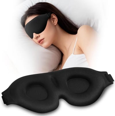 SnelShoppen - 100% Verduisterend Slaapmasker - 3D-Voorgemonteerd Oogmasker - Verstelbare Riem - Zacht Schuim voor Zijslapers - Ideaal voor Reizen en N