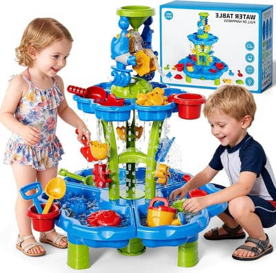 Zand Water Tafel - Buitenspeelgoed - Spelen en Ontdekken - Inclusief 35 Onderdelen - 443 cm Hoog - Multicolor