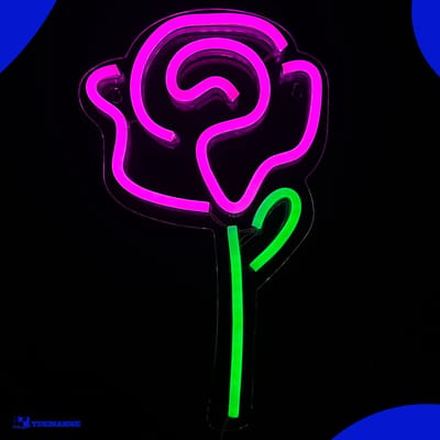 Neon Lamp - Roos - Dimbaar - Incl. Ophanghaakjes - Neon Sign - Neon Verlichting - Neon Led Lamp - Wandlamp