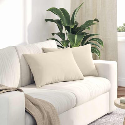 vidaXL Sofa Kussens 2 st Stof Beige 60 x 40 cm