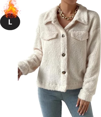 Livano Winterjas - Dames Winterjas - Winter - Volwassen - Stijlvol - Teddy Jas Dames - Abrikoos - L
