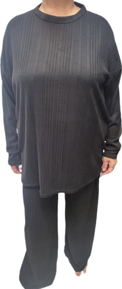 Dames - Huispak - Loungepak - Set 2 delig - Comfy Set - Grote maten - Kleur - Zwart - Maat One Size 42 t/m 60