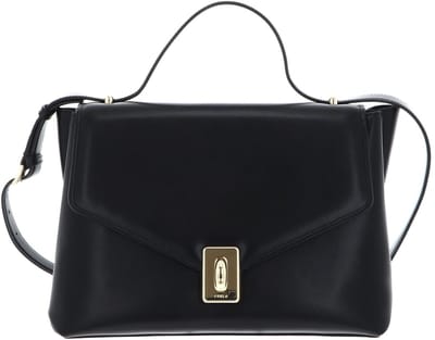 FURLA Leren Schoudertas Meridiana Shoulder Bag Nero Zwart