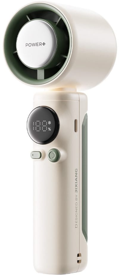 Handventilator, mini-turboventilator, mini-draagbare ventilator met 4000 mAh-batterij, koeling, instelbare snelheid (1-100), geschikt voor reizen en buitengebruik (Beige)