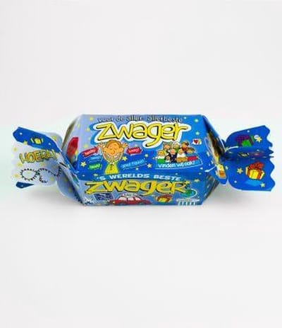 Snoeptoffee - s Werelds beste zwager - Gevuld met Drop - In cadeauverpakking met gekleurd lint