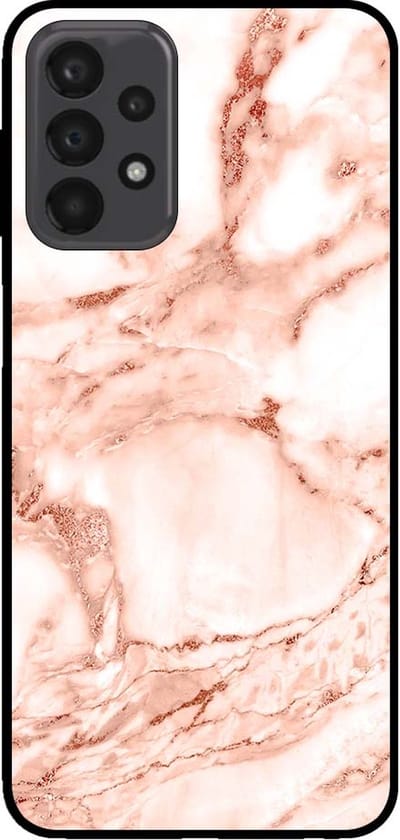 Smartphonica Telefoonhoesje voor Samsung Galaxy A23 marmer look - backcover marmer hoesje - Wit Rosé Goud geschikt voor Samsung Galaxy A23
