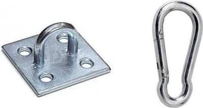 Useled Dekoog - 4 gaats - inclusief Musketonhaak 6cm - Karabijnhaak - Sluitring - Set - Ophanghaak - Hangstoel - Verlichting - Hangmat