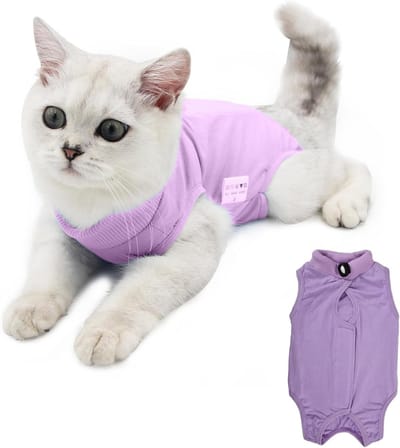 Medisch Herstelpak voor Katten, Ademend Bodysuit na Chirurgie, Alternatief voor Halsband, Voorkomt Likken en Krabben bij Buikwonden en Huidziekten, Geschikt voor Kittens en Volwassen Katten