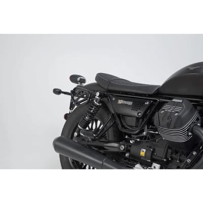 Zijtassenhouder, rechts SW-Motech SLC. Moto Guzzi V9 Roamer/Bobber (15-).