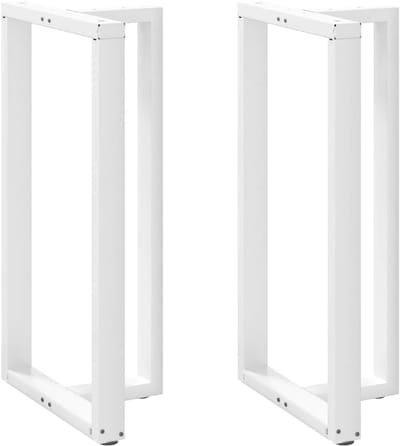 Set van 2 T-vormige Bartafelpoten Wit Staal Verstelbaar 60x35x110-111 cm