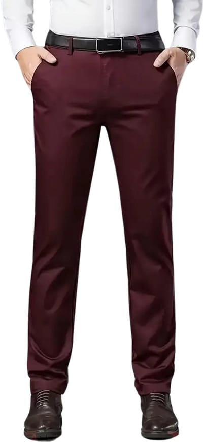 Bovista Pantalon Heren - Chino - Golfbroek - Nette Broek - Elastische Tailleband - Volwassenen - Bordeauxrood - 44
