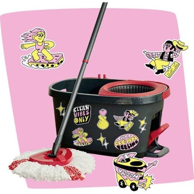 183681 Vileda TURBO MY STYLE Box - Cleaning Lovers Complete ruitenwisserset Antraciet, Rood 1 stuk(s)