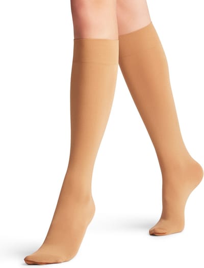 FALKE Seidenglatt eenkleurig materiaal ondoorzichtig 40 DEN kniekousen dames transparant - maat 35-38