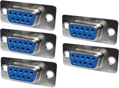 Allecto - DB9 Stekkerset - 5 Stuks - Betrouwbare Verbinding - Mannelijk/Vrouwelijk - Ideaal voor Solderen - Perfect voor PC-toepassingen