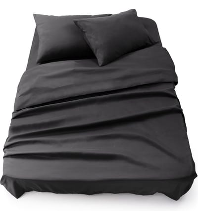 Blumtal 3-delige Set Bedlaken - Hoeslaken 135 x 190 x 30 cm - Laken 220 x 275 cm - 2 x Kussensloop 50 x 80 cm - Antraciet