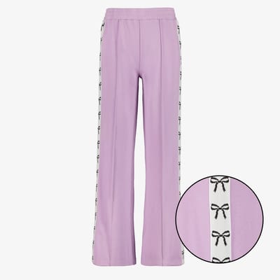TwoDay meisjes wide leg broek lila en zwarte strikjes - Maat 170/176