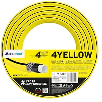 Lichtgewicht 4-laagse Tuinslang - UV-bestendig en Duurzaam - 20m, 5/8", Tot 20 Bar Druk